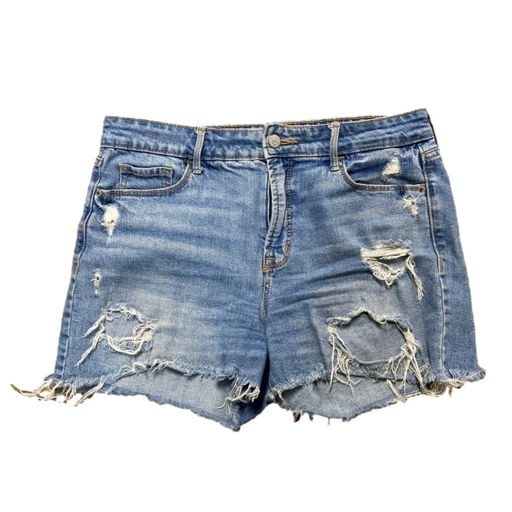 Old Navy distressed high rise jean shorts size 8